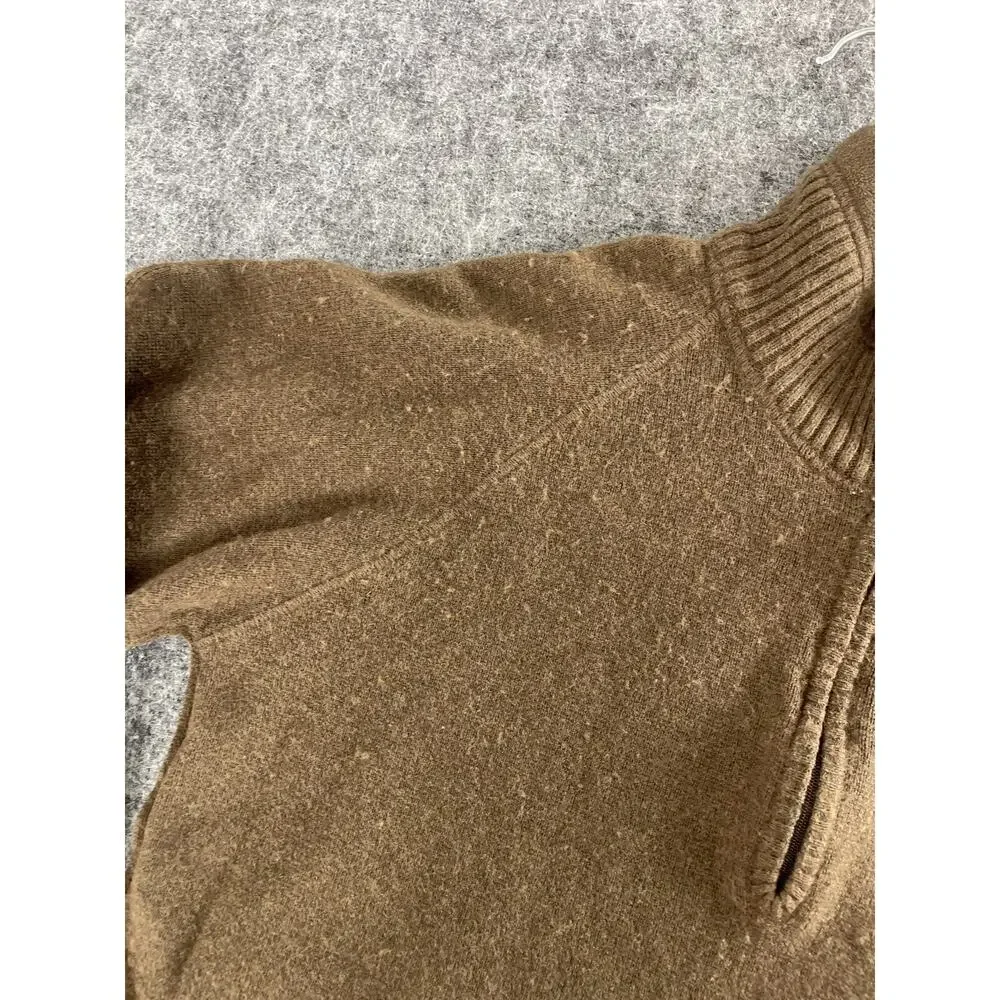 The North Face Sweater Mens Medium Brown Wool Blend Quarter Zip Pullover N192